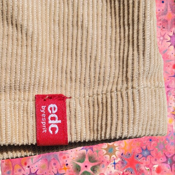 ✧⋆｡ EDC by Esprit y2k vintage corduroy beige mini skirt 𖦹°‧✧ - Picture 7 of 8